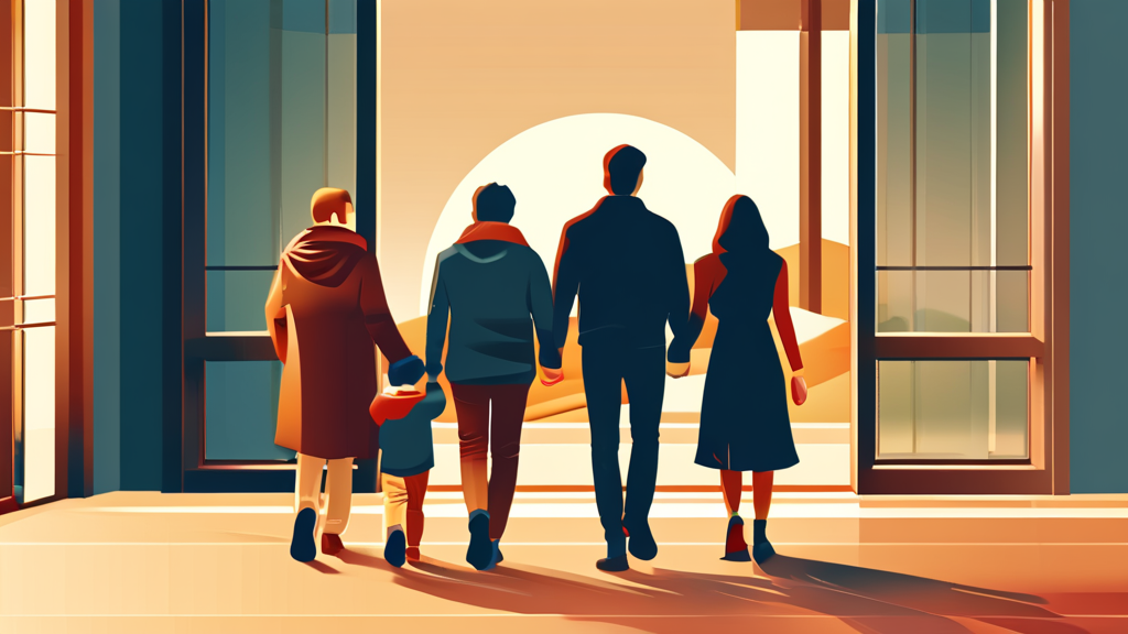 성장통: 가족의 변화와 적응 과정 (illustration 스타일)