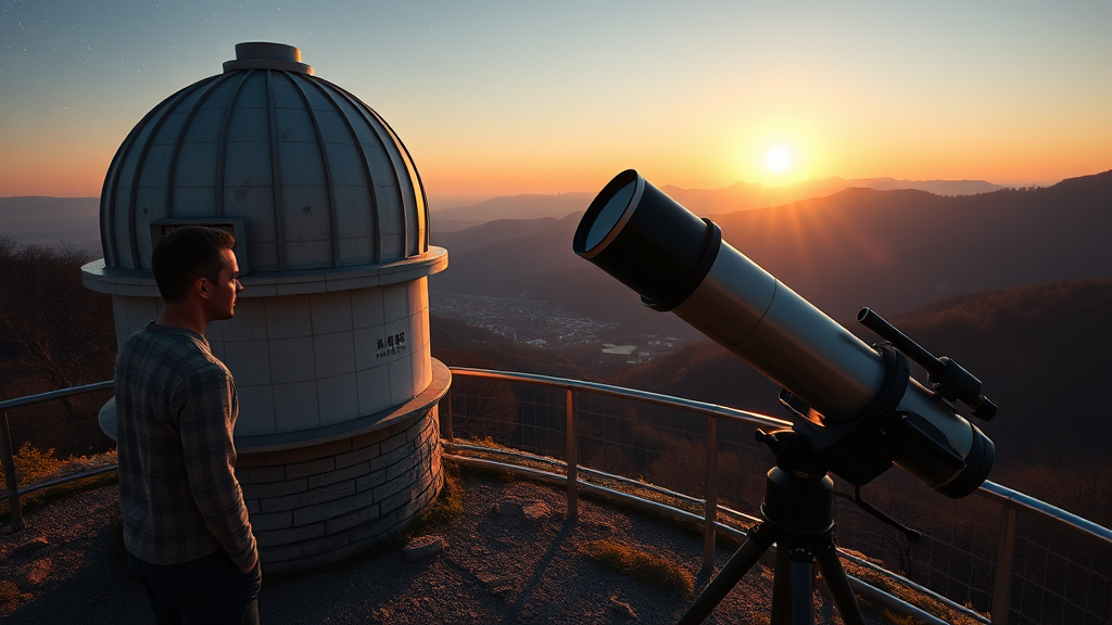 별마로 빌리지에서 꿈꾸는 밤하늘 여행 (realistic 스타일)