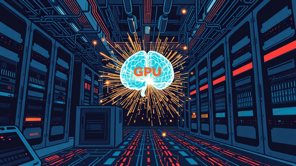 AI 경쟁 심화와 GPU 전력 수요 급증 (illustration 스타일)