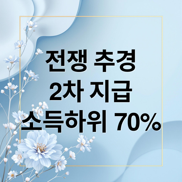 전쟁 추경
2차 지급
소득하위 70% (전쟁 추경 2차 지급 소득하위 70%)