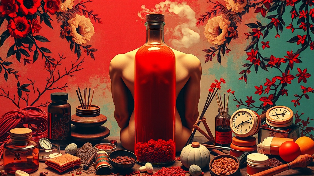 한의학과 현대의학의 치료법 (popart 스타일)
