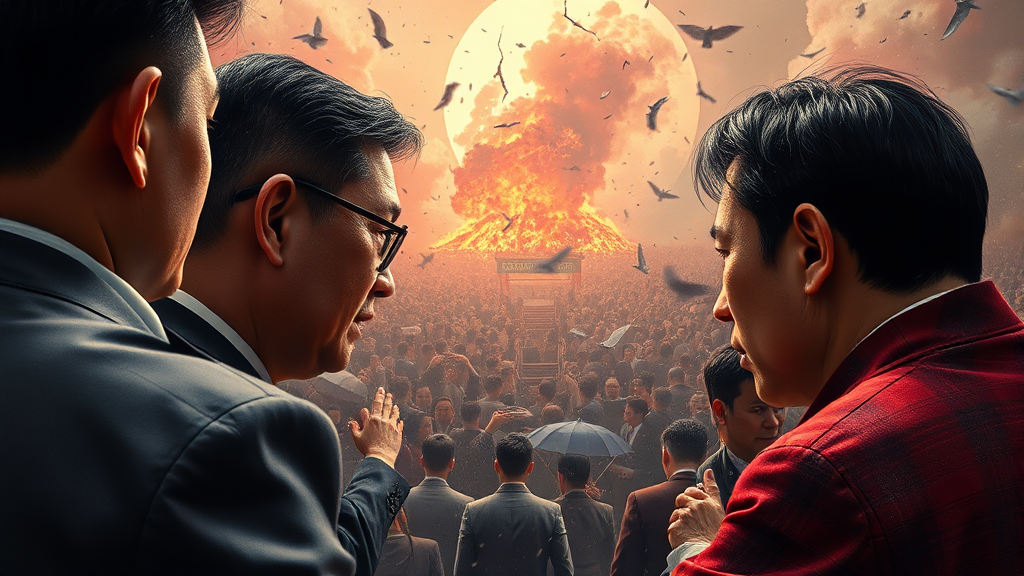 국내 정치권 ‘계엄 1주년’ 논쟁 (realistic 스타일)