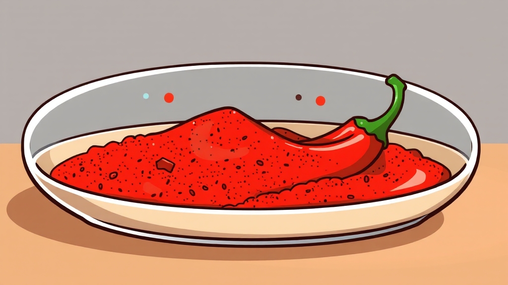 고춧가루 보관법 및 유통기한 (cartoon 스타일)