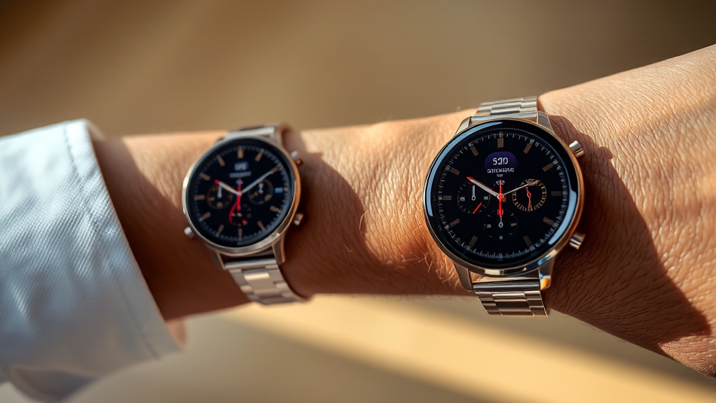 워치7: 모델별 비교 (40mm vs 44mm) (realistic 스타일)