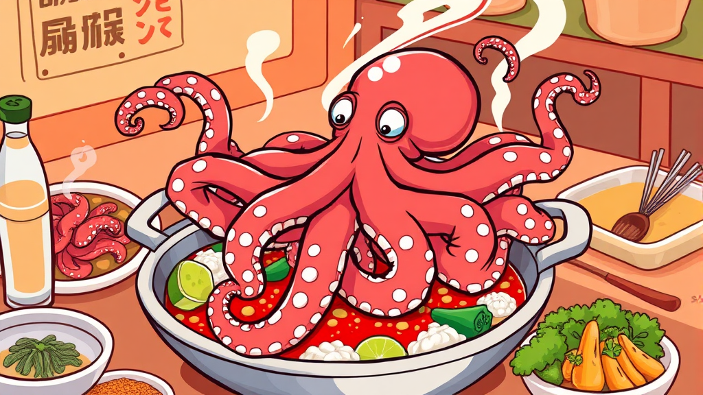 짱구네 낙지전골, 친구 집처럼 푸짐한 한 끼 (cartoon 스타일)