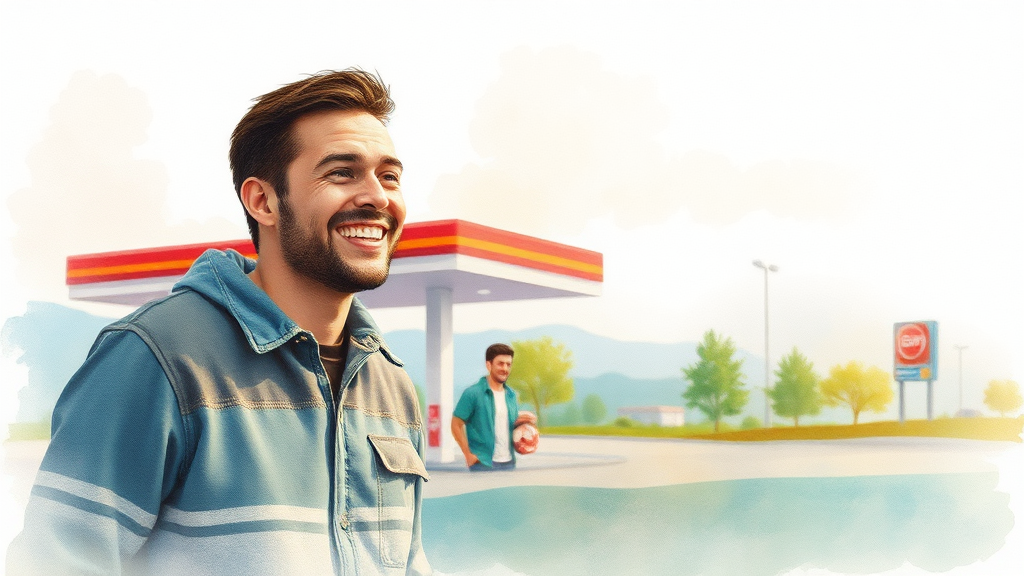 최고가격제, 소비자 부담 완화와 주유소의 현실 (watercolor 스타일)