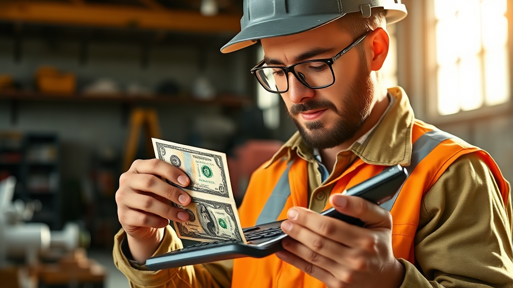 퇴직금 계산, 쉽게! (realistic 스타일)