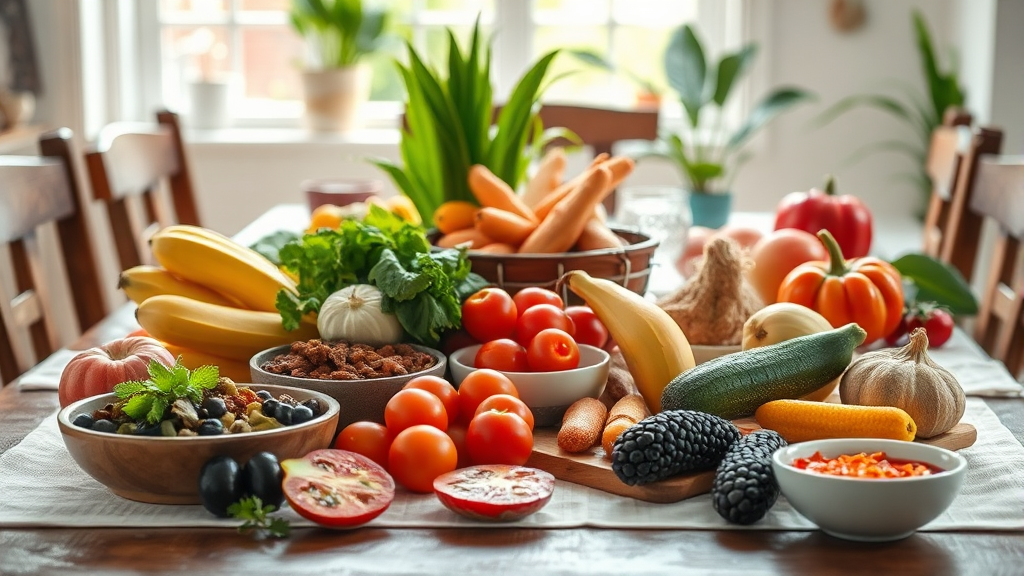 혈압을 낮추는 핵심 영양소와 식품 (realistic 스타일)