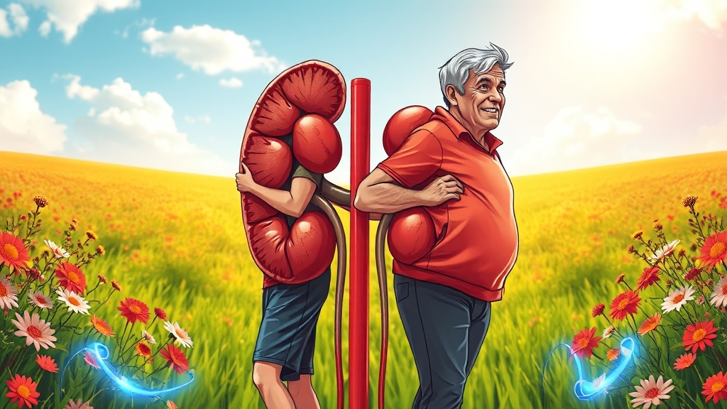 신장암 예방을 위한 건강 관리법 (illustration 스타일)