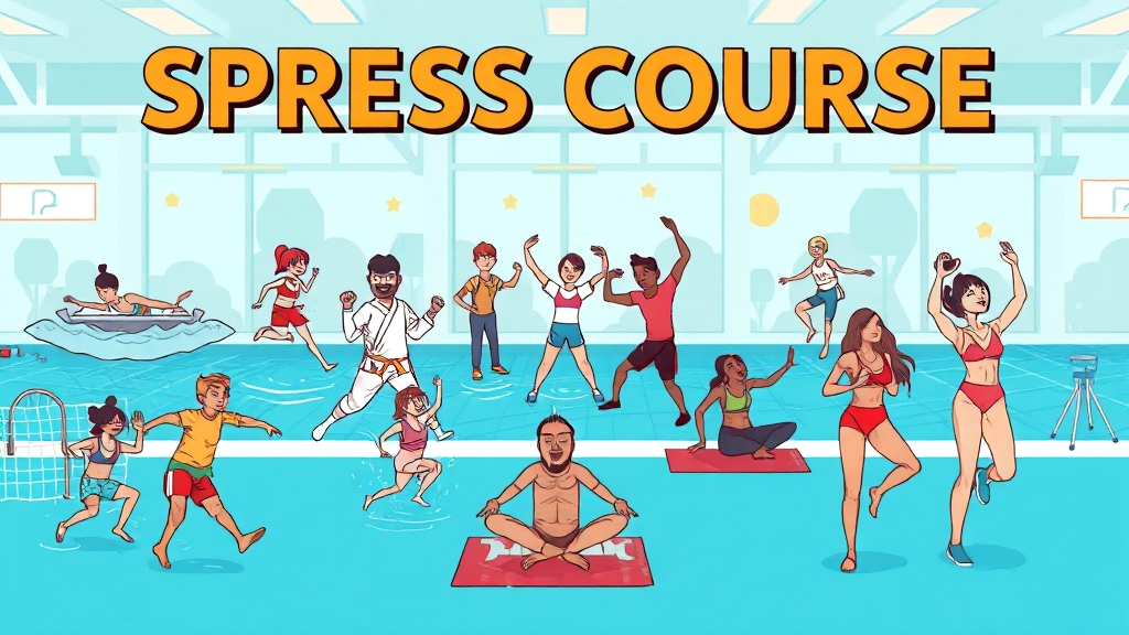 이용 가능 종목 및 시설 (cartoon 스타일)