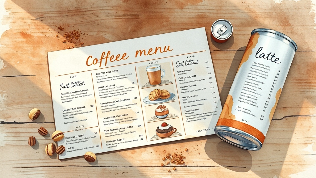 메뉴 & 가격, 한눈에 보기! (watercolor 스타일)