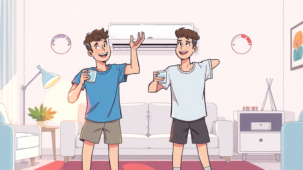 냉방병 치료 및 관리법 (cartoon 스타일)