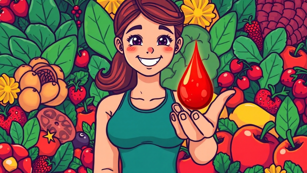 빈혈, 건강한 삶을 위한 노력 (cartoon 스타일)