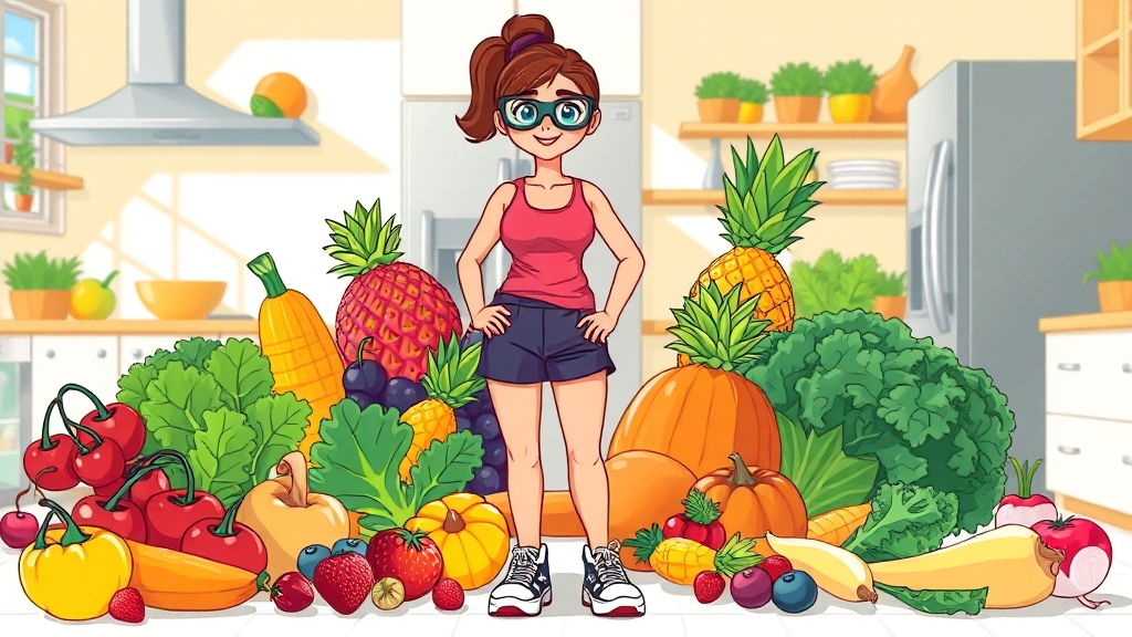 위암 예방: 건강한 생활 습관 (cartoon 스타일)