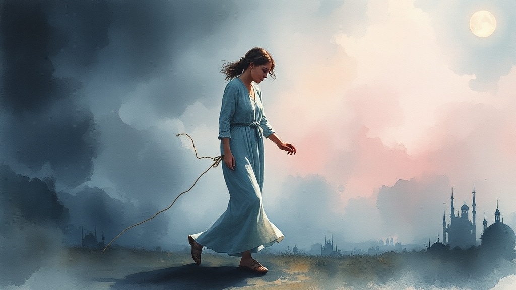 끌려가는 꿈의 의미 (watercolor 스타일)