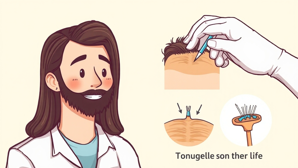 모발이식 과정: 준비 및 당일 진행 (cartoon 스타일)