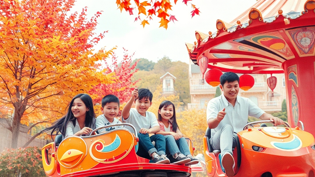 바이킹과 회전목마가 있는 한국민속촌 놀이마을