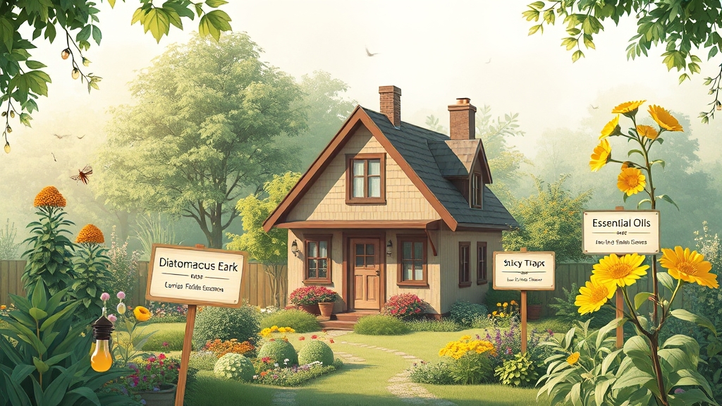 천연 재료 활용 해충 방제 (illustration 스타일)