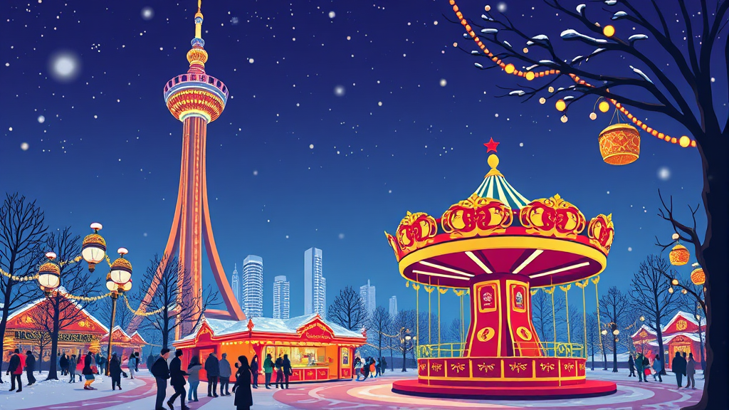 잠실 롯데월드타워 크리스마스 마켓 🎠 (cartoon 스타일)