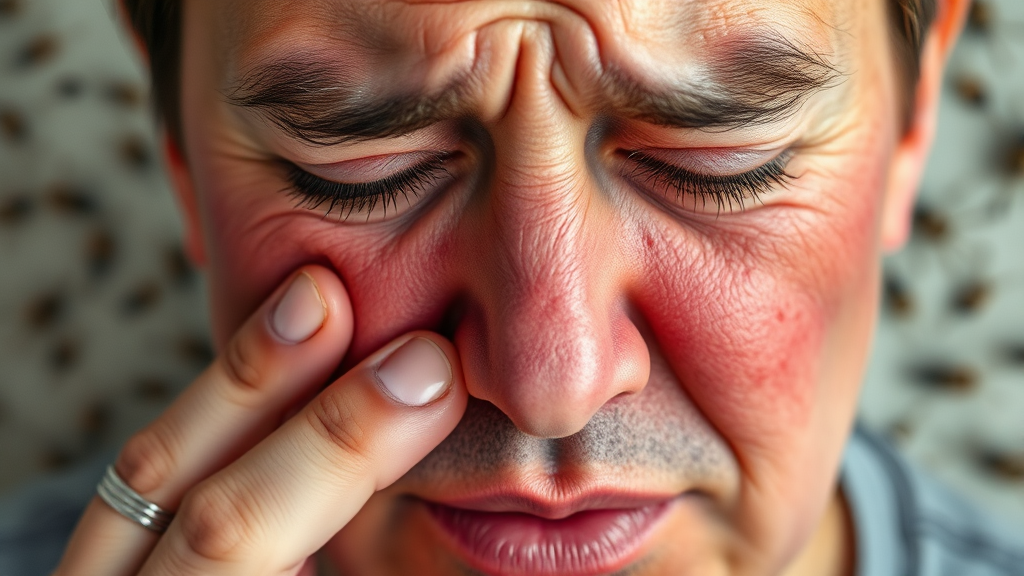 알레르기 유발 물질과 증상 (realistic 스타일)