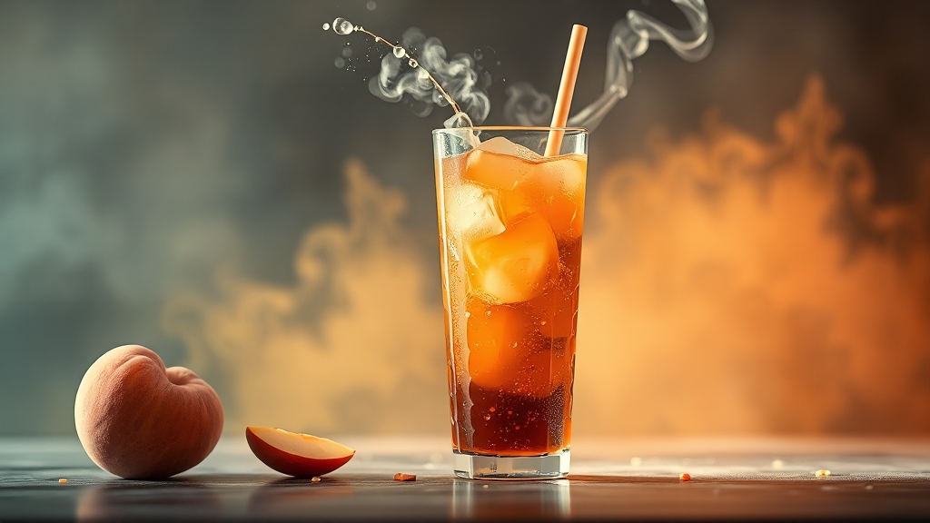 복숭아 맛 특징 분석 (watercolor 스타일)