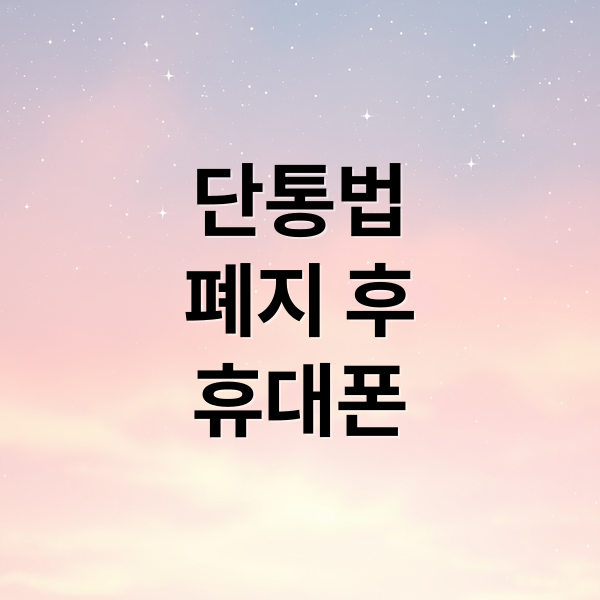 단통법
폐지 후
휴대폰 (단통법 폐지, 휴대폰 할인)
