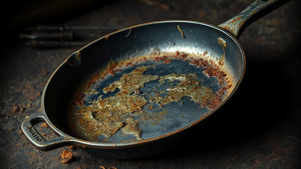 일반/코팅 후라이팬 버리는 법 비교 (realistic 스타일)