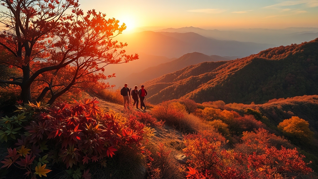 북한산 국립공원 단풍 정보 (realistic 스타일)