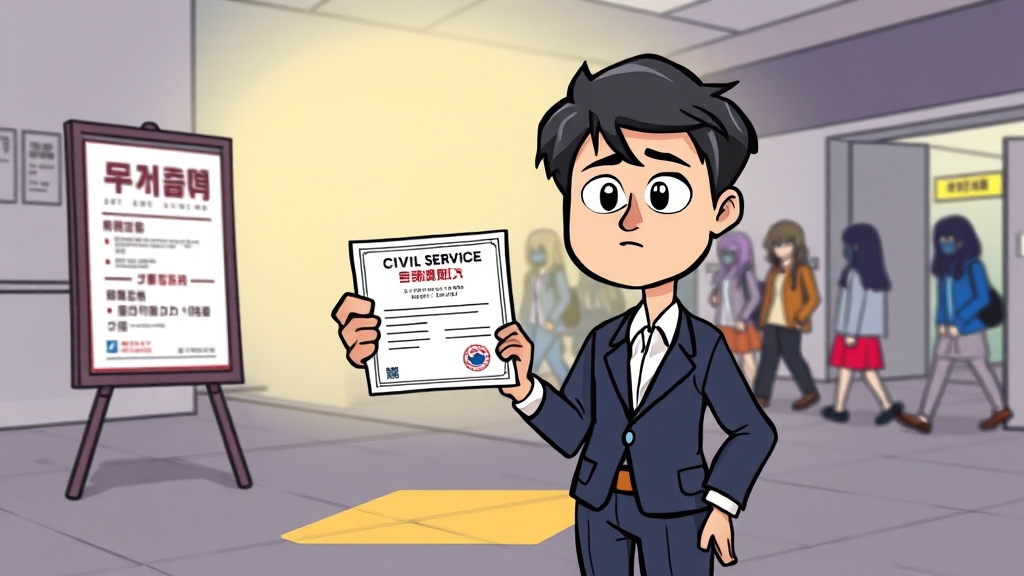 공무원 시험, 한글 자격증 활용법은? (cartoon 스타일)