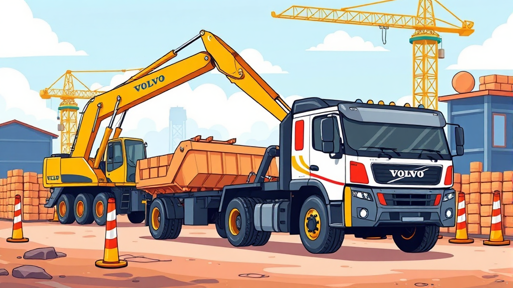 건설기계 광고 규제 완화 총정리 9 건설기계 안전 기술 및 사고 예방 (cartoon 스타일)