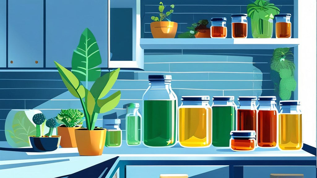 신봉선 유산균의 핵심 성분과 효능 (illustration 스타일)