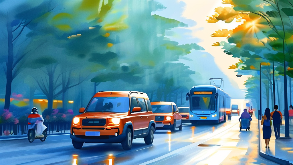 차량 2부제 시행, 우리의 생활에 미치는 영향 (watercolor 스타일)