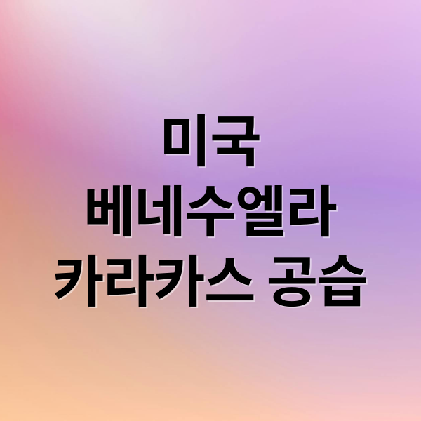 미국
베네수엘라
카라카스 공습 (미국 베네수엘라)