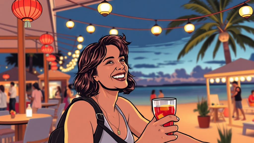 소나시 비치 주변 숙소 추천 (illustration 스타일)