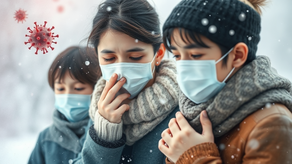 B형 독감, 원인과 전염 경로는? (watercolor 스타일)