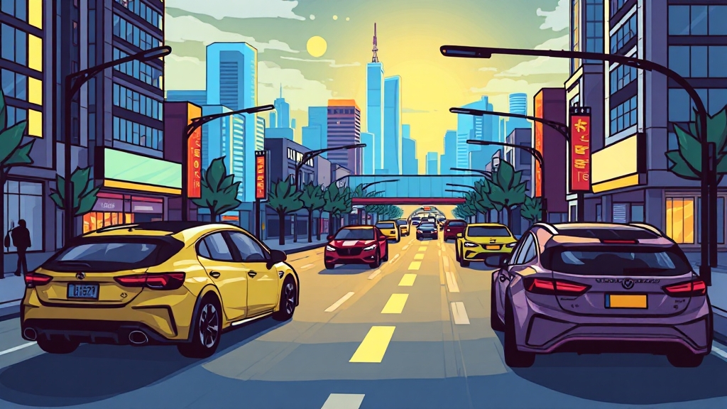 인공지능 자동차 미래 전망 (cartoon 스타일)
