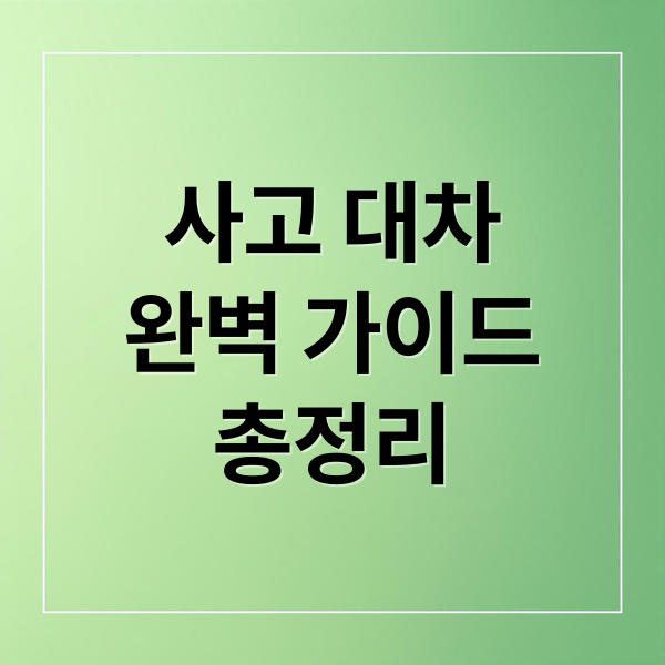 사고 대차
완벽 가이드
총정리 (사고 대차)