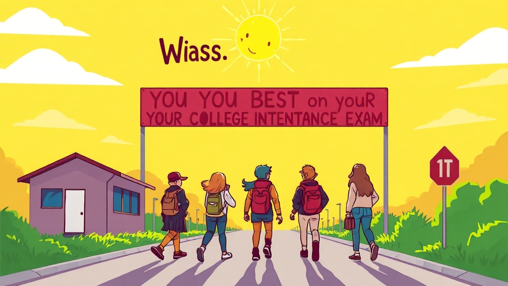 수능 전날 및 당일 꿀팁 (cartoon 스타일)