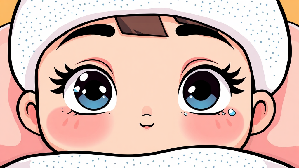 안구건조증 완화를 위한 생활 습관 (cartoon 스타일)