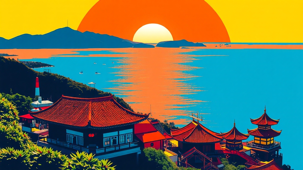 울산 대표 관광 명소 Best 4 (popart 스타일)