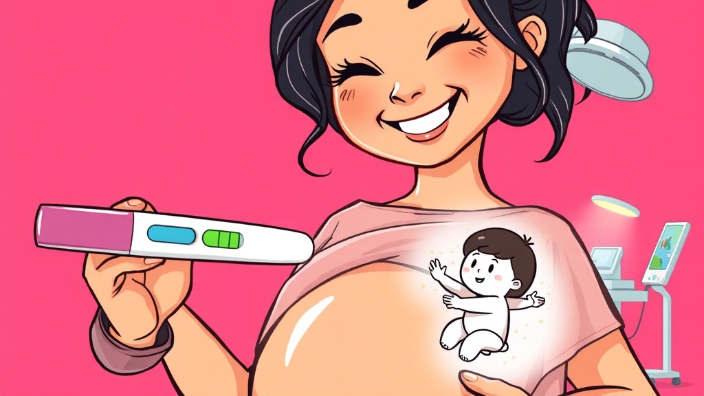 임신 확인 후 다음 단계 (cartoon 스타일)