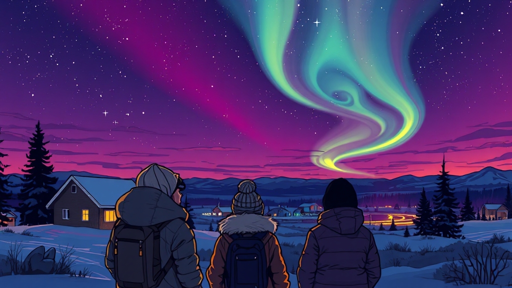 오로라 투어 준비물 및 꿀팁 (cartoon 스타일)