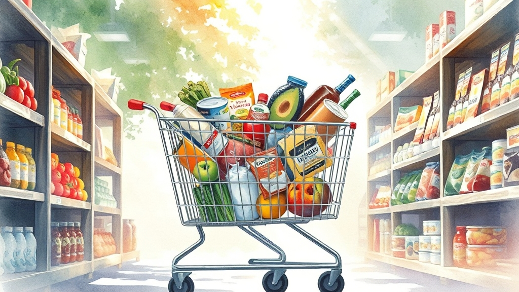 놓치면 손해! 식품 할인 정보 (watercolor 스타일)