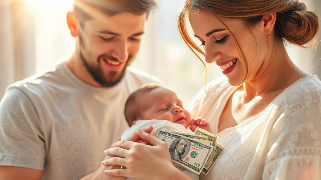 부모급여란? 지원 대상 및 금액 (watercolor 스타일)