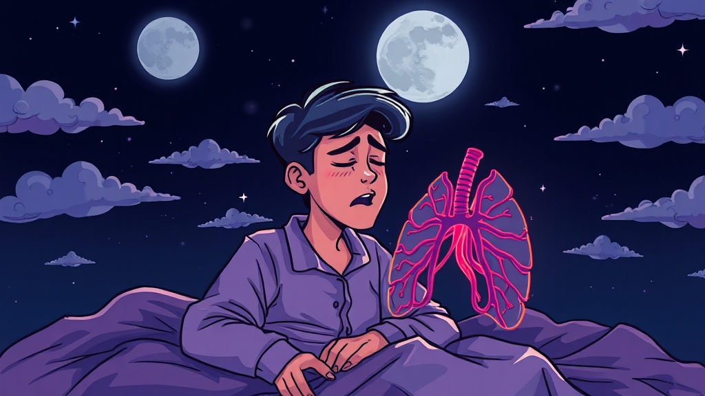 천식, 어떤 증상이 있나요? (cartoon 스타일)