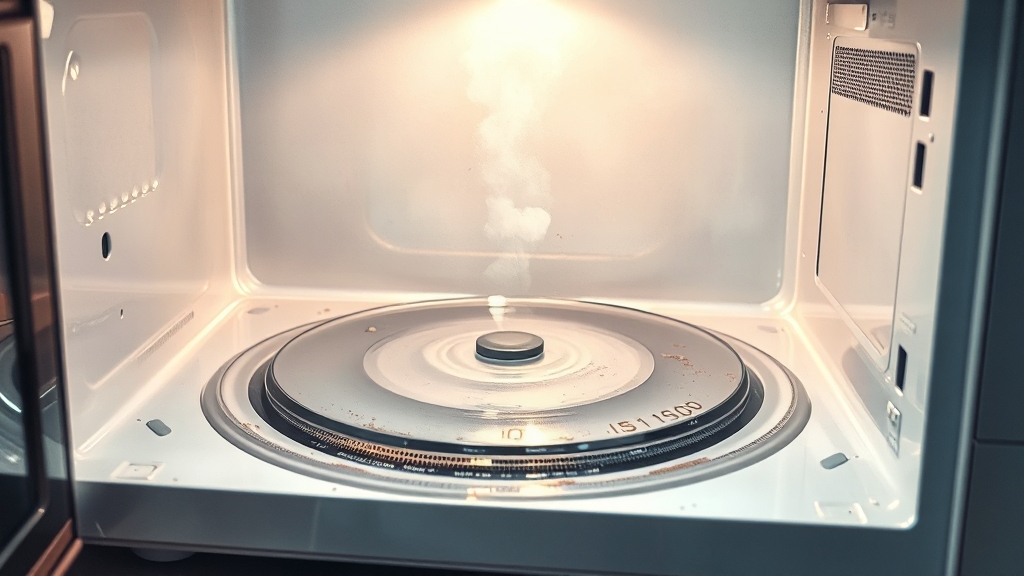 전자레인지 내부 & 회전판 청소 (watercolor 스타일)