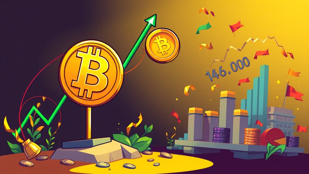 비트코인 가격 전망과 투자 고려 사항 (cartoon 스타일)