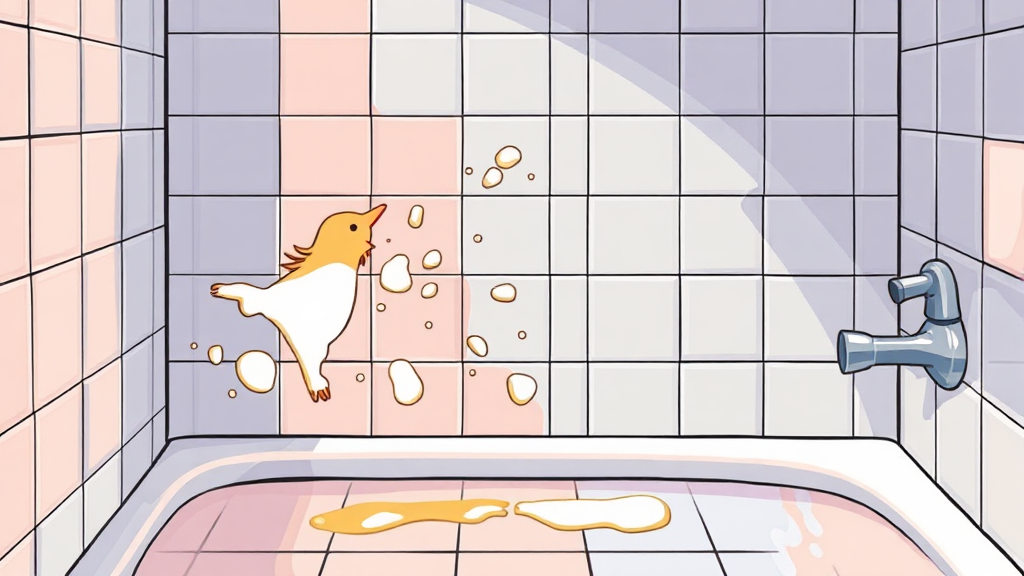 베이킹소다로 타일 광택 UP! (cartoon 스타일)