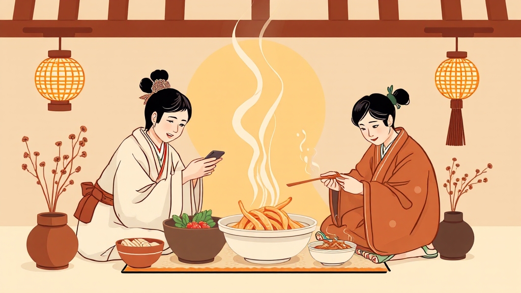 차례상 준비 시 유용한 팁 (illustration 스타일)