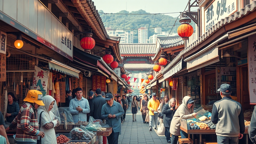 광주 5일장, 경안시장 (realistic 스타일)